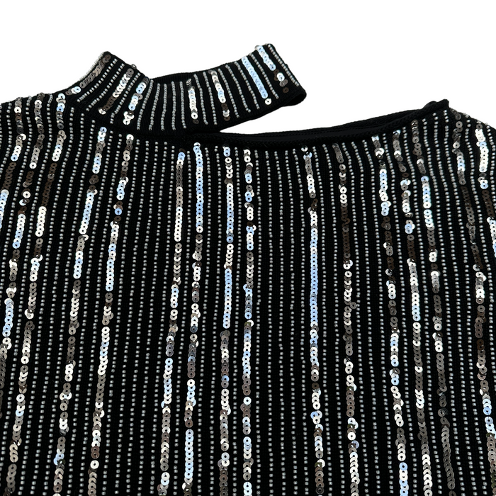 Sequins Cut Out Sweater - S