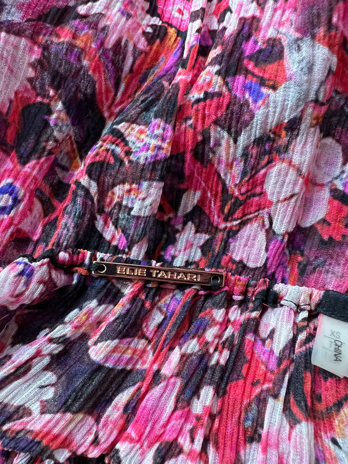 Silk Floral Print Blouse - XS
