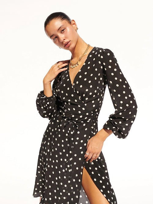 The Violette Black White Dress - XXS