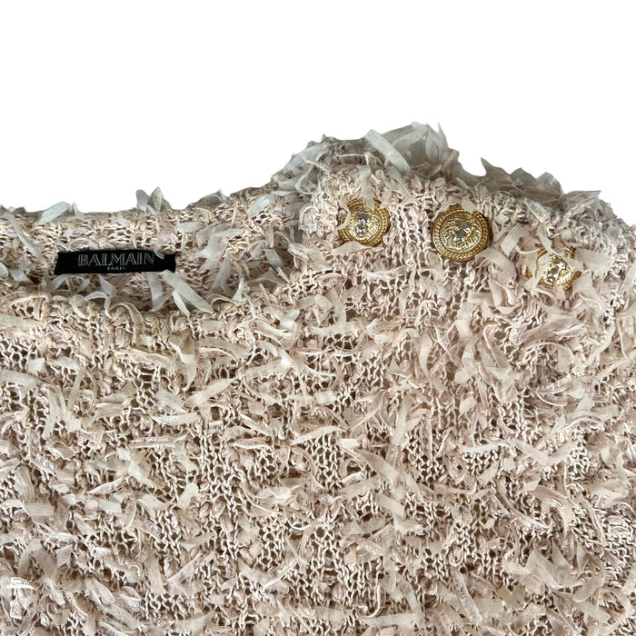 Tweed Cream Sweater - S