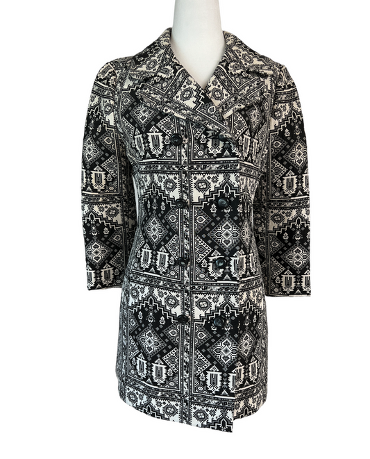 Vintage Black And White Coat - M