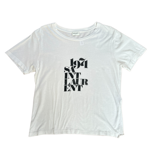 White Printed T-shirt - S