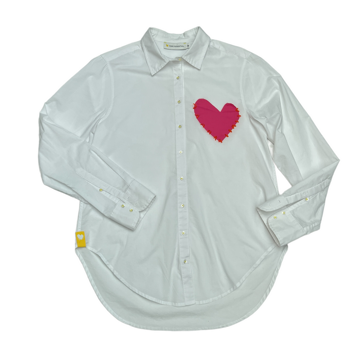 White Shirt with Heart - XS