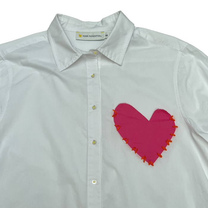 White Shirt with Heart - XS
