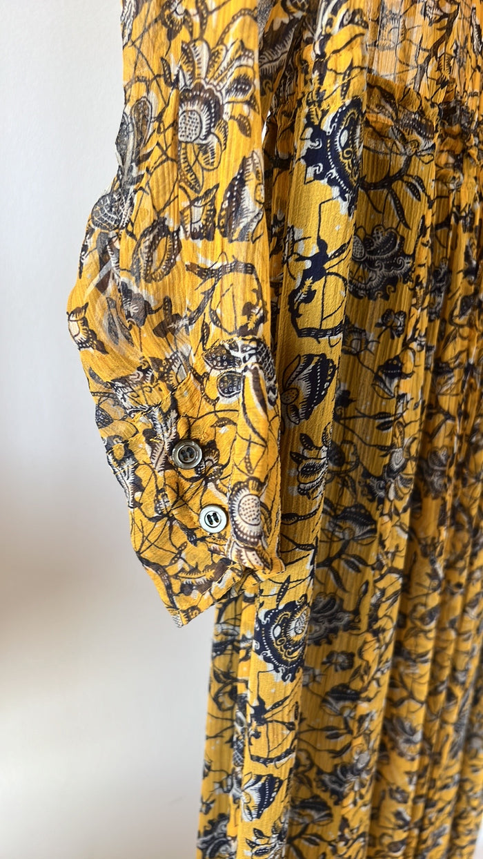 Yellow & Black Silk Dress - XS